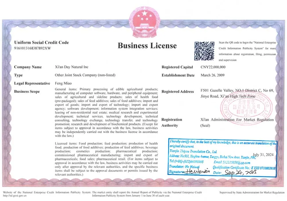 Day Natural Business License